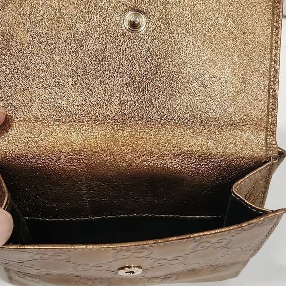 Authentic Gucci Wallet Purse Guccissima Bronze Gold Woman - Picture 9 of 9